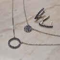 Серебряные серьги. Фианиты. Родиевое покрытие