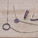 Серебряные серьги. Фианиты. Родиевое покрытие