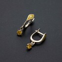 Серебряные серьги из серебра с фианитами и эмалью