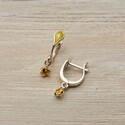 Серебряные серьги из серебра с фианитами и эмалью