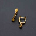 Серебряные серьги из серебра с позолотой, фианитами и эмалью