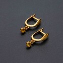 Серебряные серьги из серебра с позолотой, фианитами и эмалью