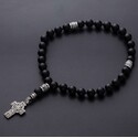 Православные чётки из шунгита с крестом.