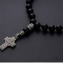 Православные чётки из шунгита с крестом.