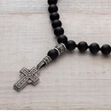 Православные чётки из шунгита с крестом.