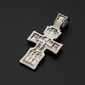 Серебряный крест с Распятием, Тремя Святителями и Русскими Святыми