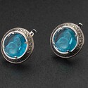 Серебряные серьги со Святой Блаженной Ксенией Петербургской