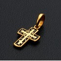Православный крестик с орнаментом в виде лилии и молитвой
