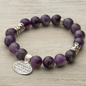 Православный браслет "Живый в помощи" с аметистами