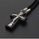 Православный крест из серебра и дерева с молитвой
