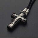 Православный крест из серебра и дерева с молитвой