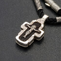 Православный крест из серебра и дерева с молитвами