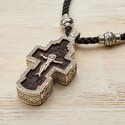 Православный крест из серебра и дерева. 90 Псалом. Спаси и Сохрани. Образы Святых.