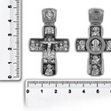Серебряный крест Распятие, предстоящие, Спас Нерукотворный и Апостол Пётр