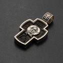 Православный крест с Архангелом Михаилом и Спасом Нерукотворным из серебра с эбеновой основой