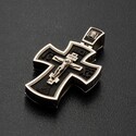 Крест серебряный с эбеном. Георгий Победоносец и Спас Нерукотворный. Большой