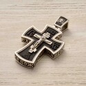 Крест серебряный с эбеном. Георгий Победоносец и Спас Нерукотворный. Большой