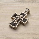 Крест серебряный с эбеном. Георгий Победоносец и Спас Нерукотворный