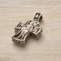 Крест серебряный с эбеном. Георгий Победоносец и Спас Нерукотворный