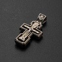 Крест серебряный с эбеном и молитвой "Спаси и сохрани"