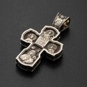 Крест из серебра с эбеном, Победоносцем, Чудотворцем и Серафимом Саровским