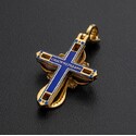 Нательный крест с камнями и эмалью