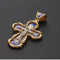 Православный крест с камнями и эмалью