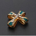 Православный крест с камнями и эмалью