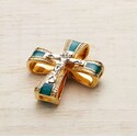 Православный крест с камнями и эмалью