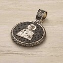 Православный образок из серебра и дерева с образом Николая Чудотворца